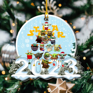 Christmas Star Wars Baby Yoda Christmas Tree Shining 2023 - Custom Shape Ornament