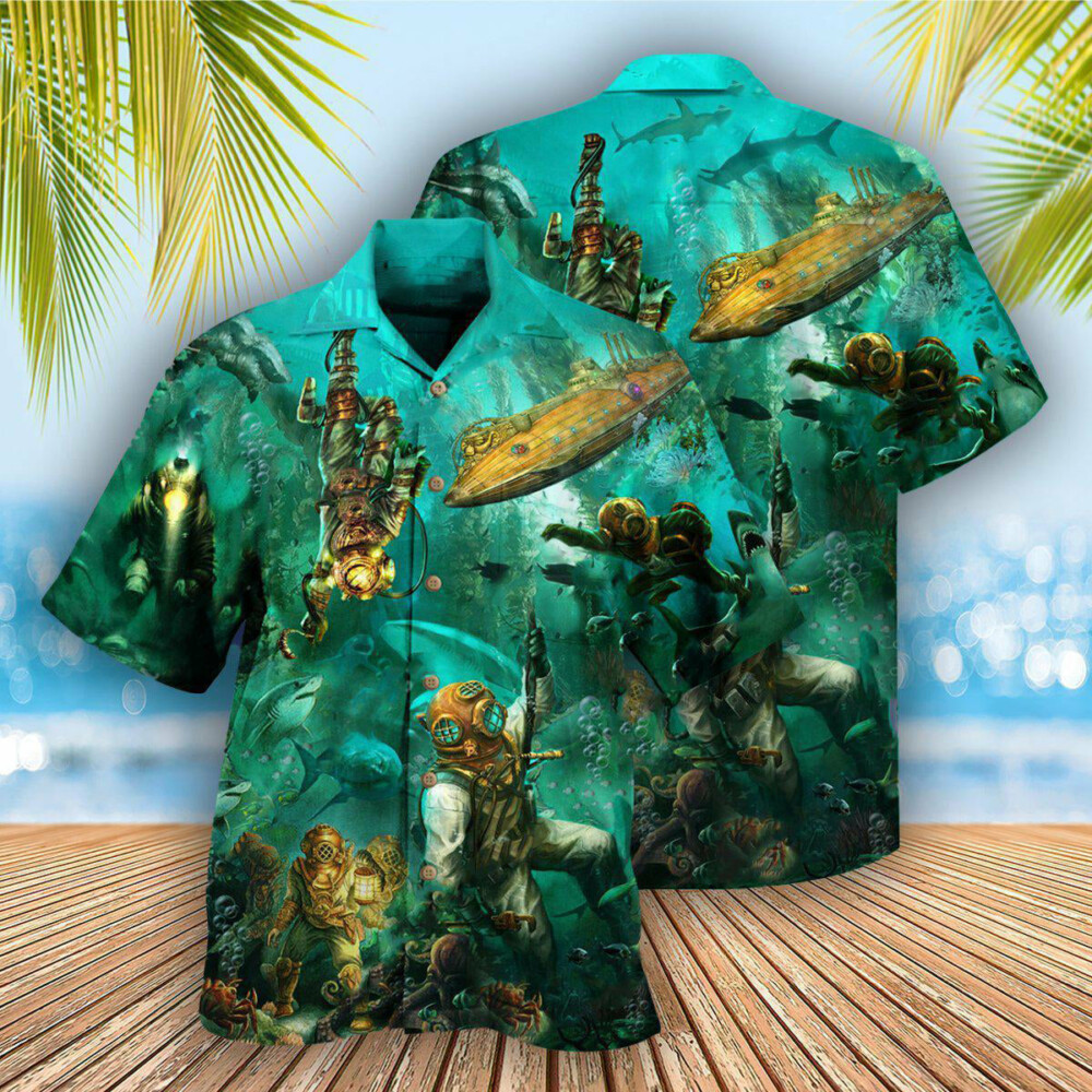 Ocean Into The Sea I Go And Dive - Hawaiian Shirt - Owl Ohh - Owl Ohh