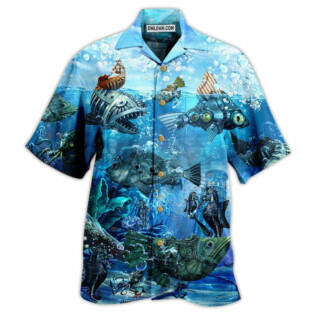 Fishing Ocean Undersea Steampunk Fish - Hawaiian Shirt - Owl Ohh - Owl Ohh