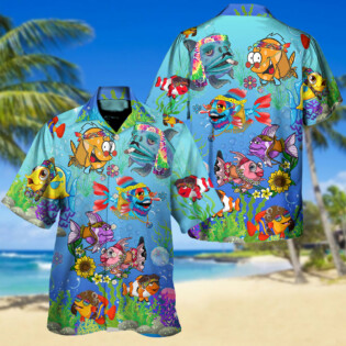 Fish Ocean In The Deep Blue Sea Joy To You And Me - Hawaiian Shirt - Owl Ohh-Owl Ohh