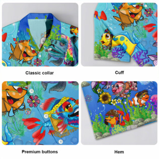 Fish Ocean In The Deep Blue Sea Joy To You And Me - Hawaiian Shirt - Owl Ohh-Owl Ohh
