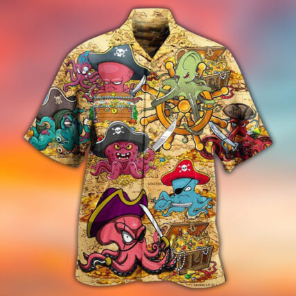Octopus Captain Pirates - Hawaiian Shirt - Owl Ohh - Owl Ohh