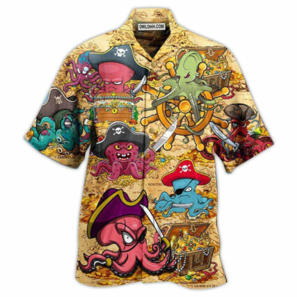 Octopus Captain Pirates - Hawaiian Shirt - Owl Ohh - Owl Ohh