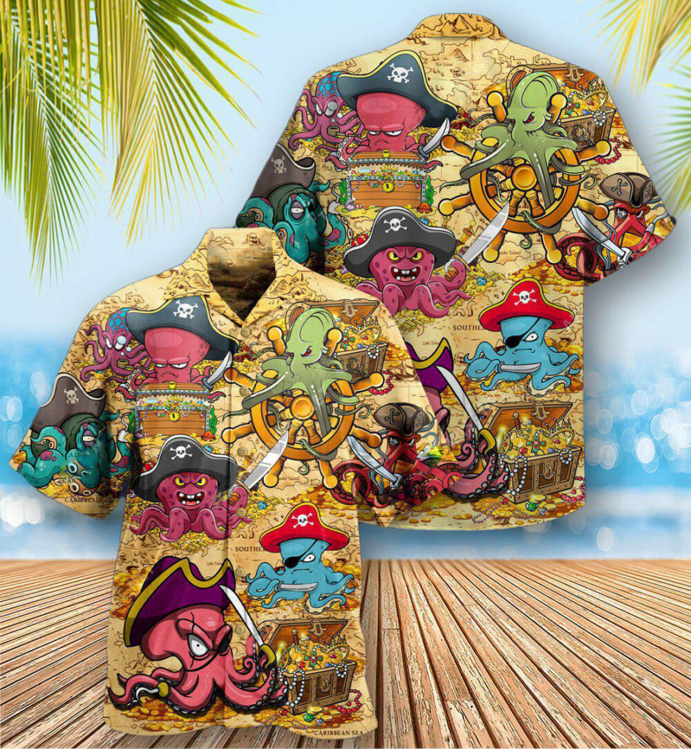 Octopus Captain Pirates - Hawaiian Shirt - Owl Ohh - Owl Ohh