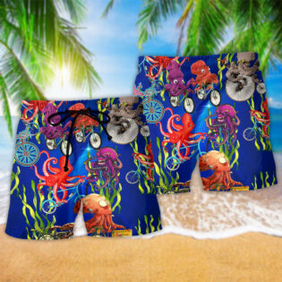 Octopus Could An Octopus Ride A Bicycle Funny - Beach Short - Owl Ohh - Owl Ohh