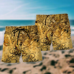 Octopus Hunting Treasure Vintage Cool - Beach Short - Owl Ohh - Owl Ohh