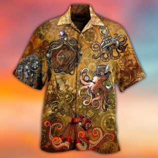 Octopus Steampunk Vintage Style - Hawaiian Shirt - Owl Ohh - Owl Ohh