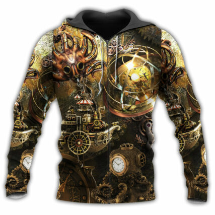 Octopus Streampunk Revolution Style - Hoodie - Owl Ohh - Owl Ohh