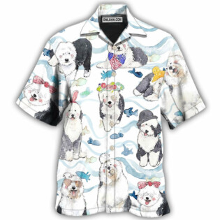 Old English Sheepdog Dog So Cute Art - Hawaiian Shirt - Owl Ohh - Owl Ohh