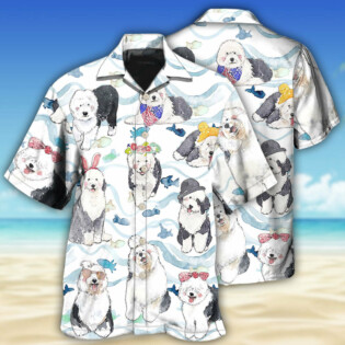 Old English Sheepdog Dog So Cute Art - Hawaiian Shirt - Owl Ohh - Owl Ohh