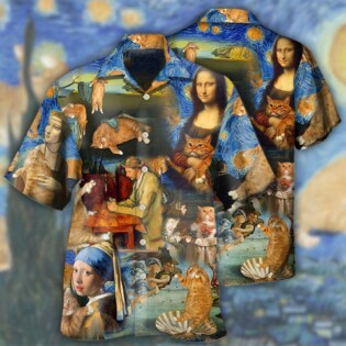 Cat Lover Art - Hawaiian Shirt - Owl Ohh - Owl Ohh