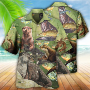 Otter A Busy Fishing Day Of Lovely Otter - Hawaiian Shirt - Owl Ohh - Owl Ohh