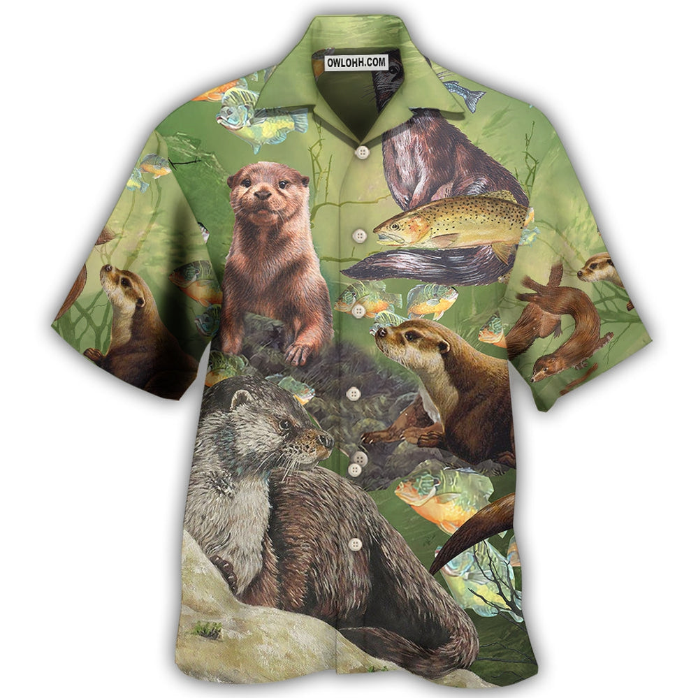 Otter A Busy Fishing Day Of Lovely Otter - Hawaiian Shirt - Owl Ohh - Owl Ohh