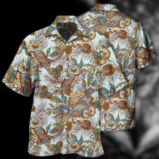 Owl Vintage Leaf Style - Hawaiian Shirt - Owl Ohh - Owl Ohh