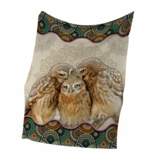 Owl Family Vintage Mandala So Lovely - Flannel Blanket-Owl Ohh