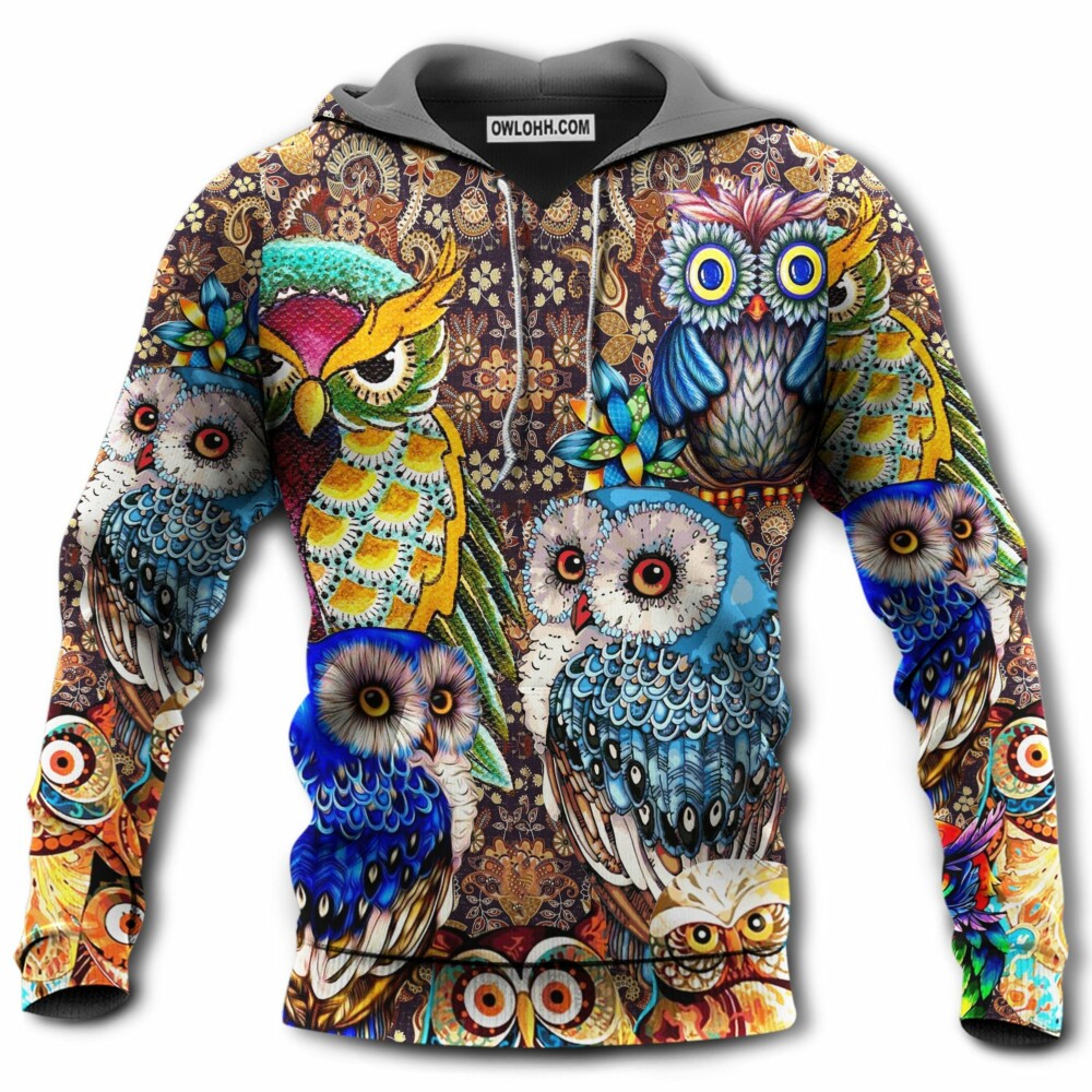 Owl Full Color Love - Hoodie - Owl Ohh - Owl Ohh