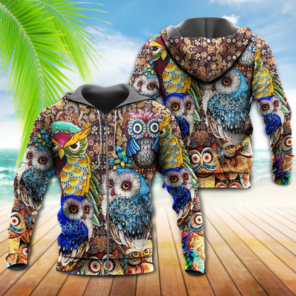 Owl Full Color Love - Hoodie - Owl Ohh - Owl Ohh