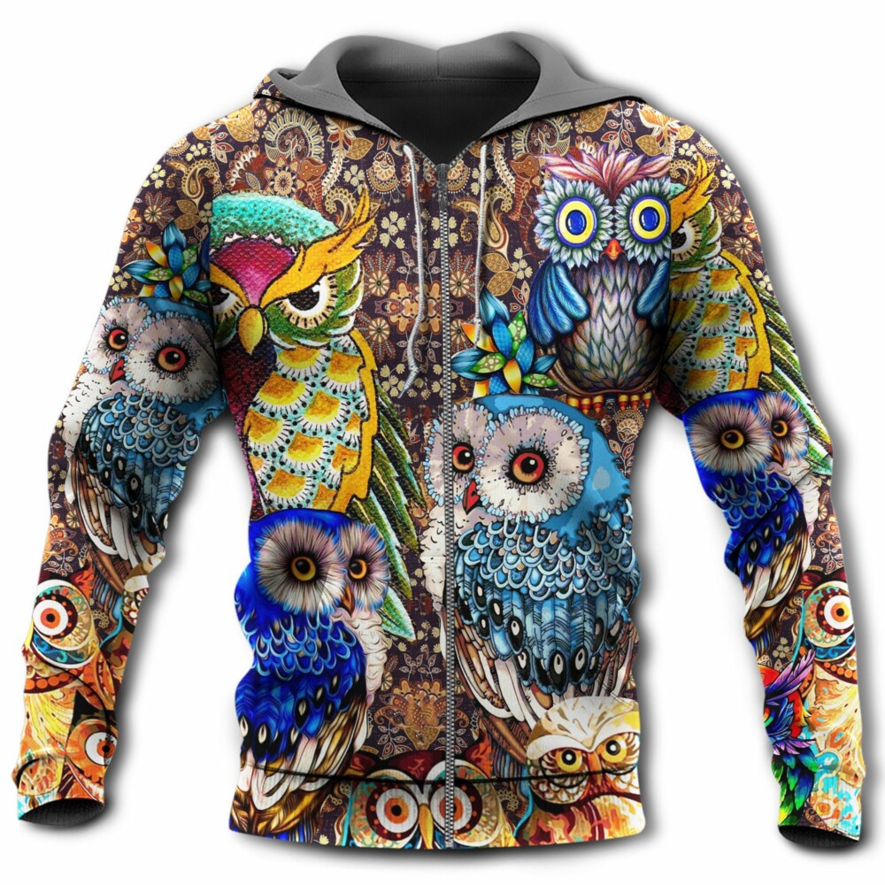Owl Full Color Love - Hoodie - Owl Ohh - Owl Ohh