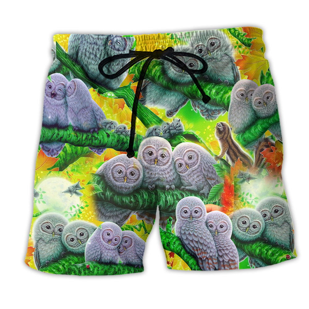 Owl Love Family Color Lovely - Beach Short - Owl Ohh - Owl Ohh
