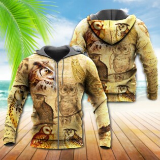 Owl Retro Love Life Cool - Hoodie - Owl Ohh - Owl Ohh