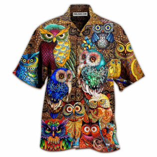 Owl Full Color Love Cool - Hawaiian Shirt - Owl Ohh - Owl Ohh