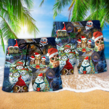 Owl Love Christmas Happy So Cute So Cool - Beach Short - Owl Ohh - Owl Ohh