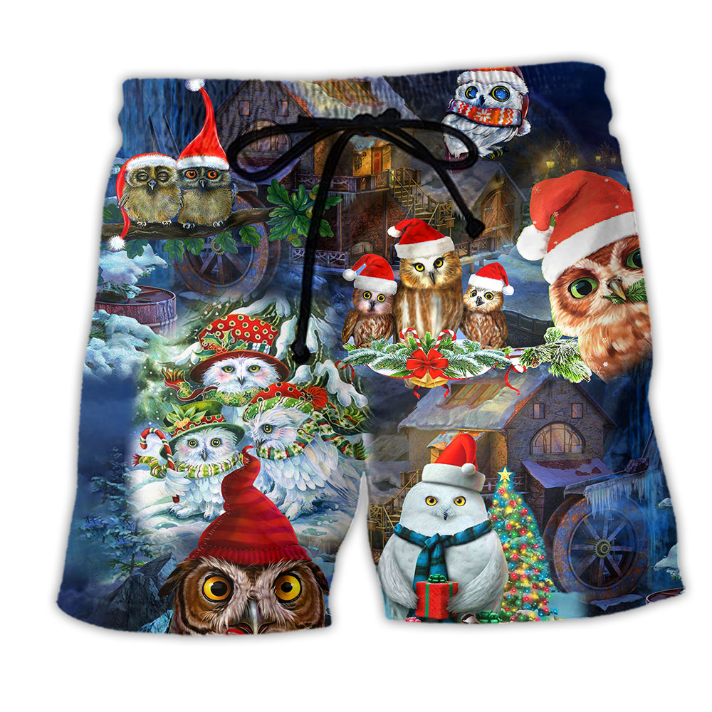Owl Love Christmas Happy So Cute So Cool - Beach Short - Owl Ohh - Owl Ohh