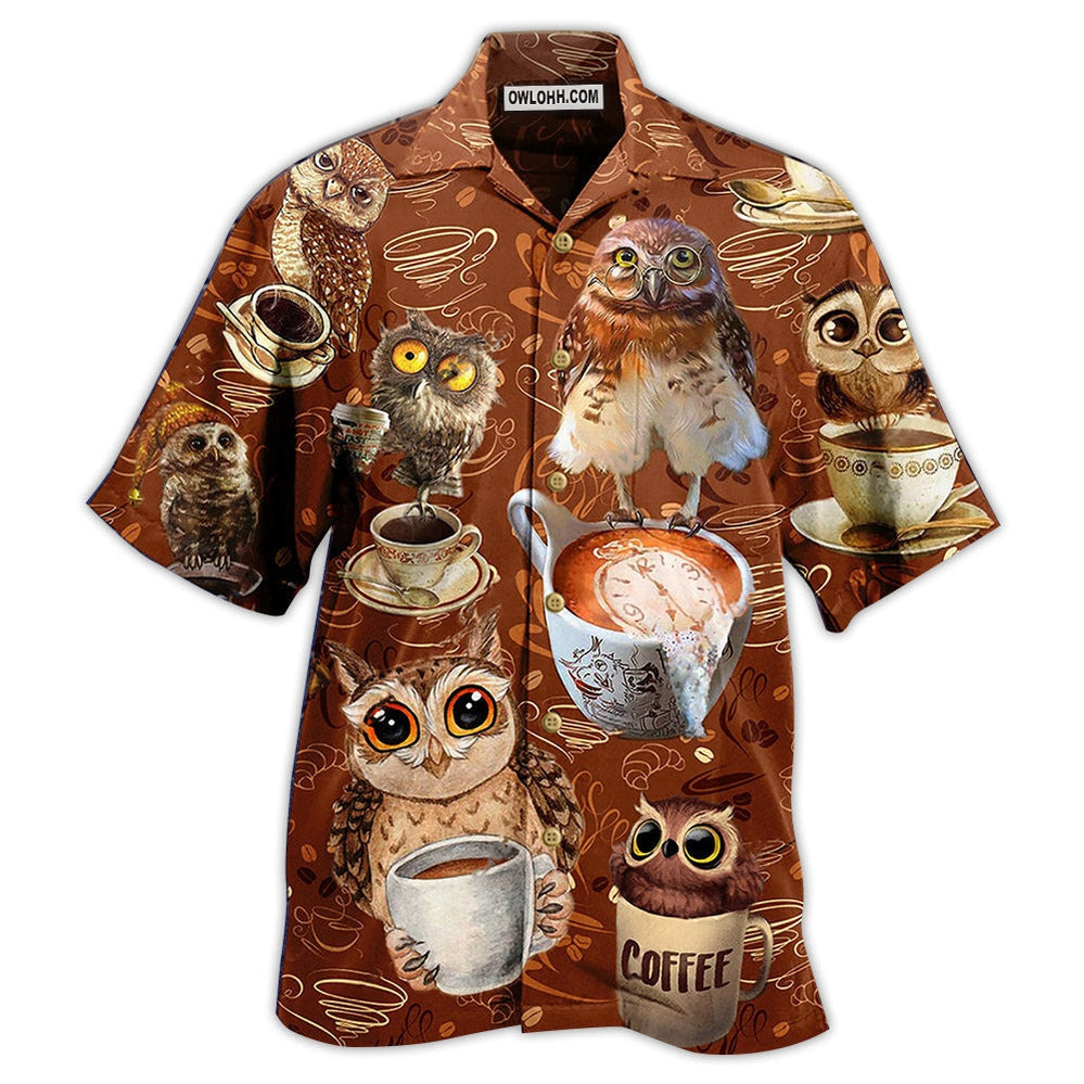 Owl Love Coffee Cool - Hawaiian Shirt - Owl Ohh - Owl Ohh