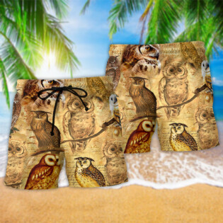 Owl Retro Love Life Classic Cute Style - Beach Short - Owl Ohh - Owl Ohh