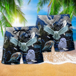 Owl Sing At Silent Night - Beach Short - Owl Ohh - Owl Ohh
