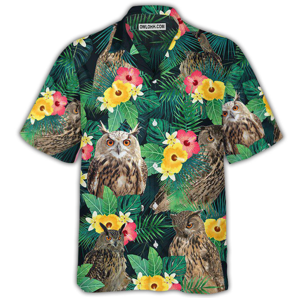 Owl Tropical Summer Floral Vibes - Hawaiian Shirt - Owl Ohh - Owl Ohh