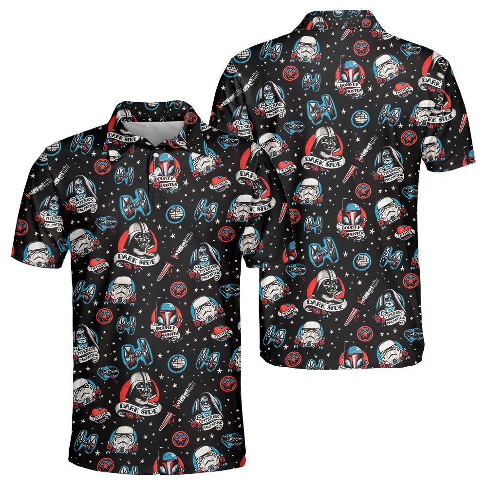 Star Wars Darth Vader Storm Trooper Dark Side Black - Polo Shirt