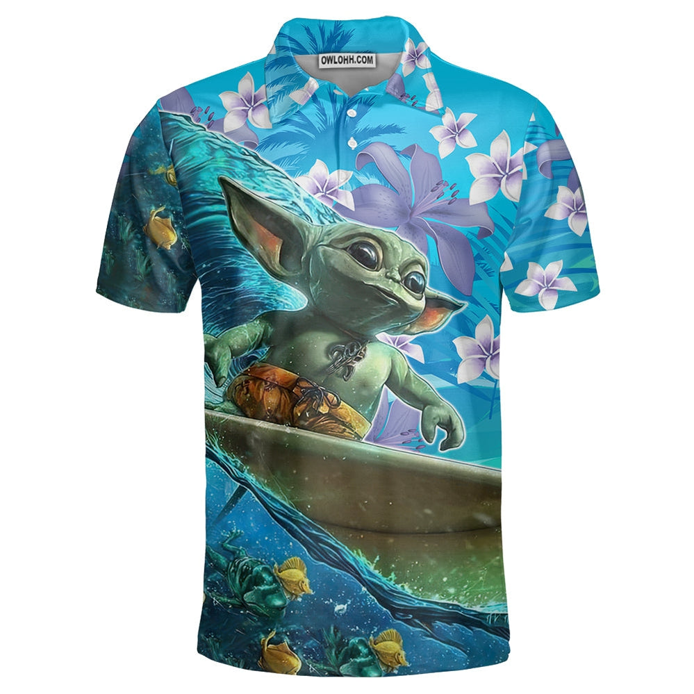 Star Wars Baby Yoda Surfing - Polo Shirt