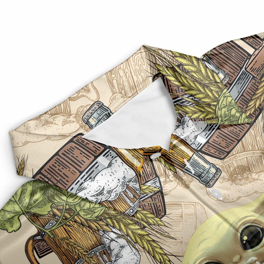 Star Wars Baby Yoda And Beer Wheat - Polo Shirt - Owl Ohh-Owl Ohh