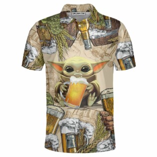 Star Wars Baby Yoda And Beer Wheat - Polo Shirt - Owl Ohh-Owl Ohh