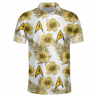 Hibiscus Floral Star Trek Starships - Polo Shirt
