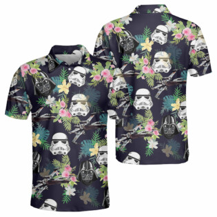 Star Wars Darth Vader Stormtrooper Helmet Tropical Pattern - Polo Shirt