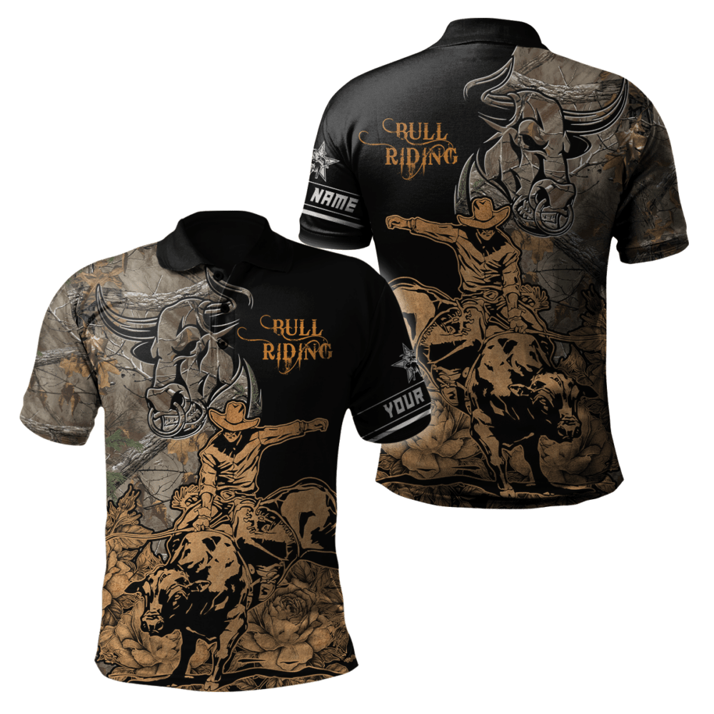 Personalized Name Bull Riding Hoodie Printed Unisex Shirts Camo - BAES01DUC200222