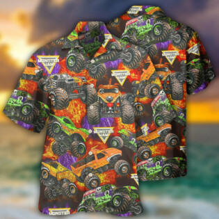 Monster Truck Packed Monster Style Trucks - Hawaiian Shirt - Owl Ohh - Owl Ohh