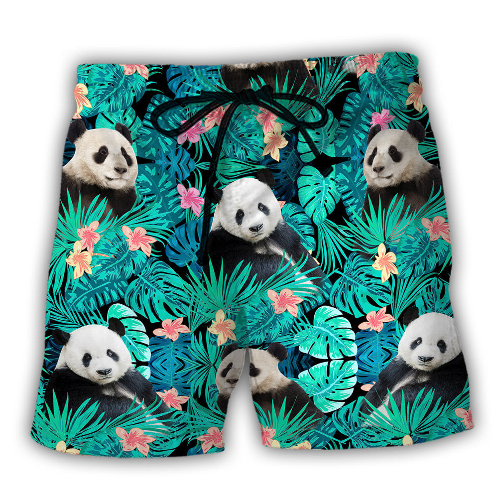 Panda Tropical Summer Floral - Beach Short - Owl Ohh - Owl Ohh