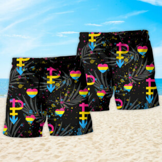 LGBT Pansexual Tropical Leaf - Beach Short - Owl Ohh - Owl Ohh