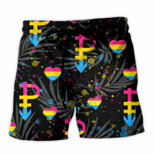 LGBT Pansexual Tropical Leaf - Beach Short - Owl Ohh - Owl Ohh