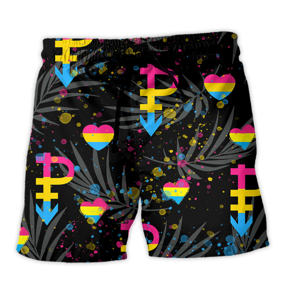 LGBT Pansexual Tropical Leaf - Beach Short - Owl Ohh - Owl Ohh