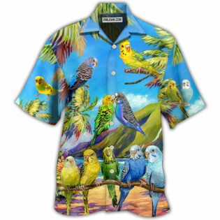 Parrot Budgie Parrot Beautiful Landscape - Hawaiian Shirt - Owl Ohh - Owl Ohh