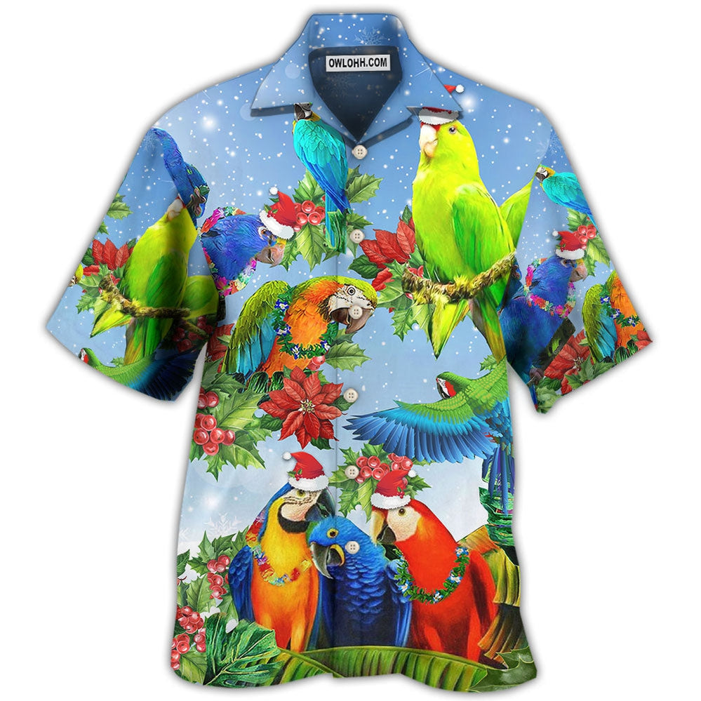 Parrot Couple Merry Christmas - Hawaiian Shirt - Owl Ohh - Owl Ohh