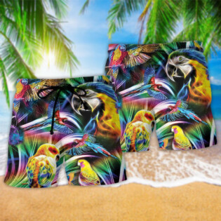 Parrot Fly To The Moon Color - Hawaiian Shirt - Owl Ohh - Owl Ohh