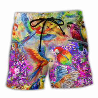 Parrot Love Color Style - Beach Short - Owl Ohh - Owl Ohh
