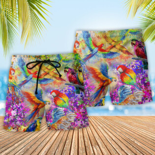 Parrot Love Color Style - Beach Short - Owl Ohh - Owl Ohh
