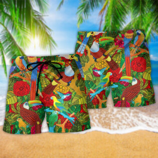 Parrot Love Human Love Sky Color - Beach Short - Owl Ohh - Owl Ohh