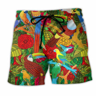 Parrot Love Human Love Sky Color - Beach Short - Owl Ohh - Owl Ohh